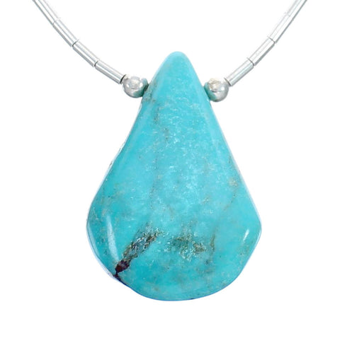 Liquid Sterling Silver Native American Turquoise Necklace JX126747